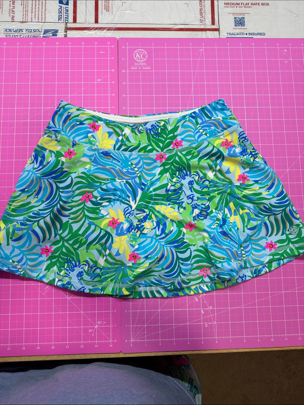 Lilly Pulitzer White Luxeletic Swim Bottom with Tropical Trim